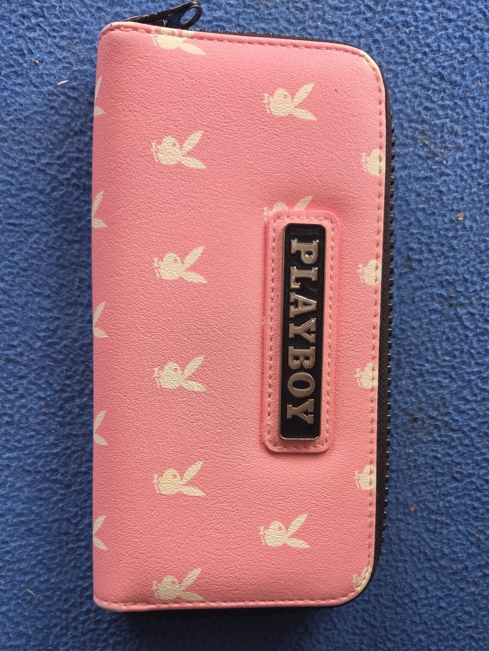 PLAYBOY Pink Zip-Around Phone Wallet with Bunny Print
